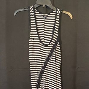 Hot Topic Black & White Striped Body Con Maxi Dress